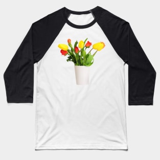 Yellow Tulips and Red Roses Baseball T-Shirt